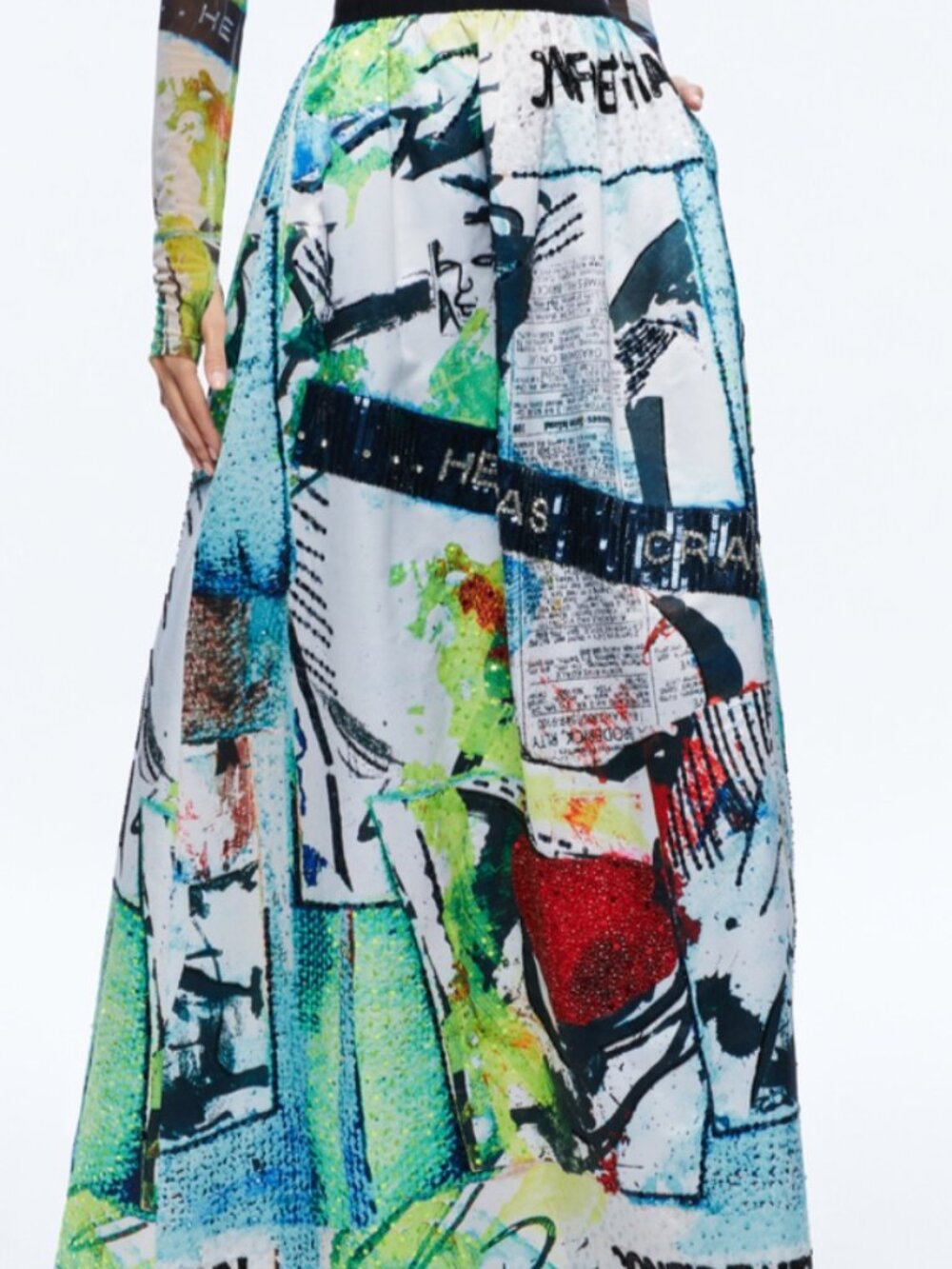 Alice and Olivia BASQUIAT TINA EMBELLISHED MAXI SKIRT - Picture 4 of 6